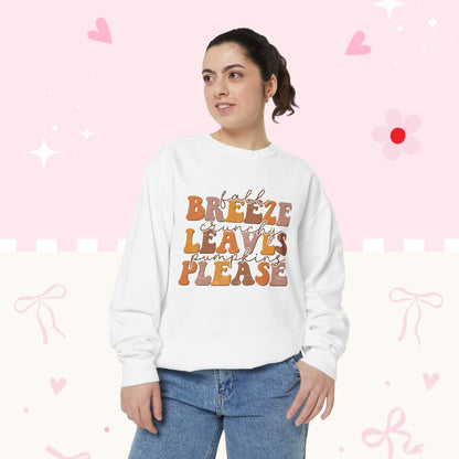 Breeze Leaves Please Sweatshirt — Cozy Autumn Graphic Pullover