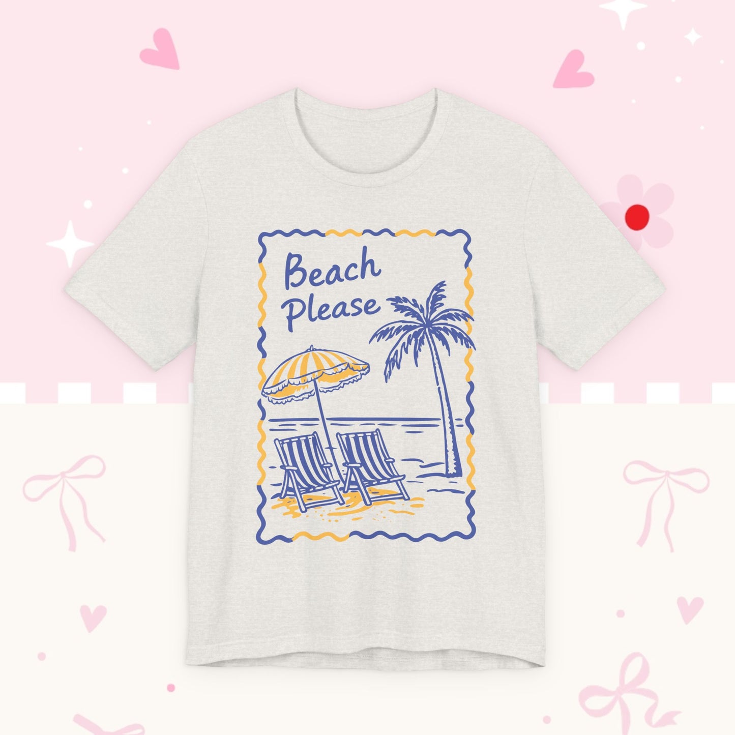 Beach Please T‑Shirt — Retro Palm Tree & Beach Chair Summer Tee