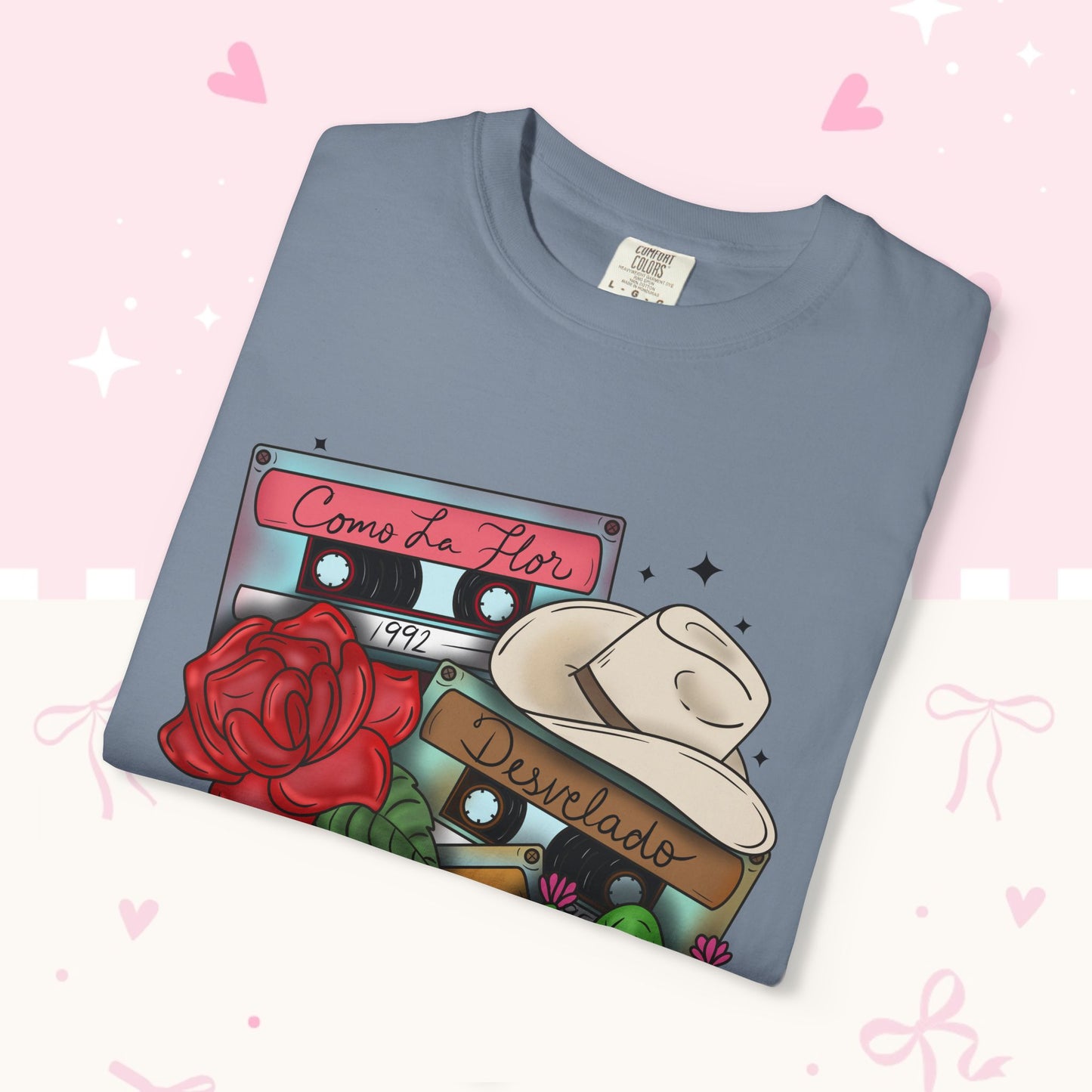Retro Cassette & Cactus T-Shirt — 'Canción de Amor' Vintage Mexican Music Tee