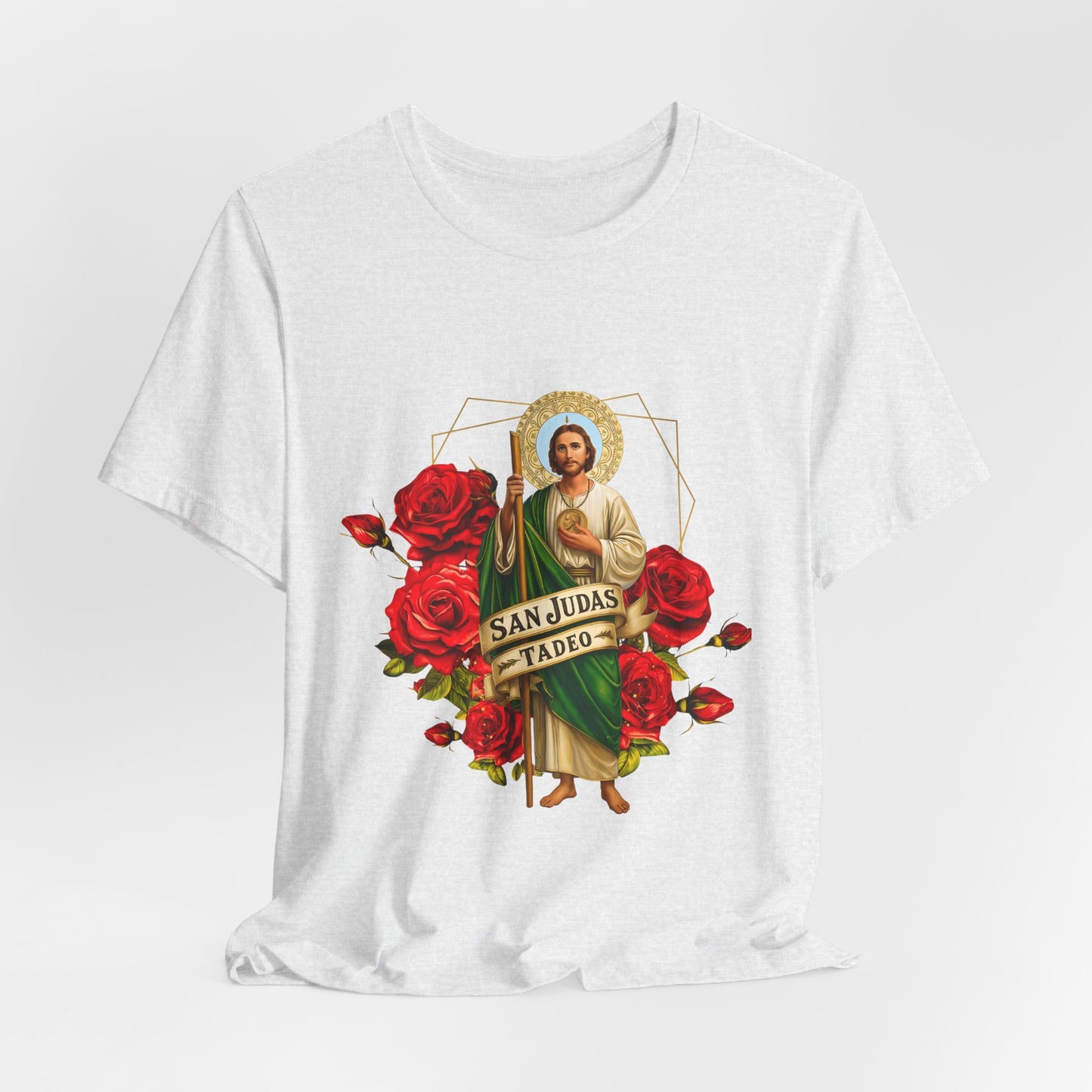 San Judas Tadeo Roses T‑Shirt — Devotional Catholic Saint Tee