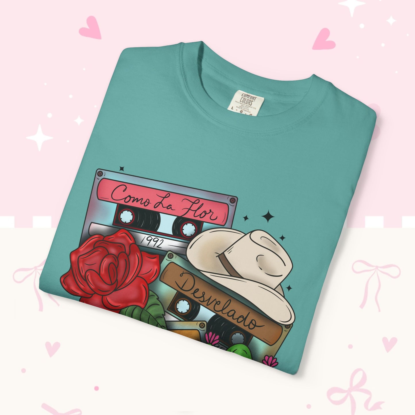 Retro Cassette & Cactus T-Shirt — 'Canción de Amor' Vintage Mexican Music Tee