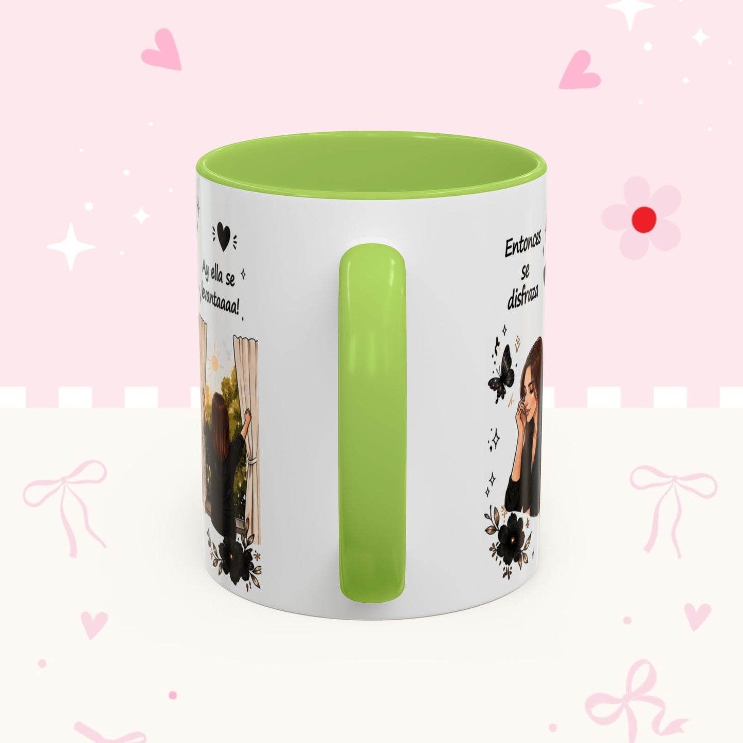Inspirational Spanish Quote Accent Coffee Mug — 'Ella baila, descansa, se ríe sola'
