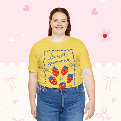 Sweet Summer Strawberry Tee — Cute Fruit Graphic Shirt