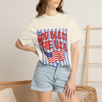 God Bless The USA Patriotic T-Shirt — American Flag 4th of July Tee
