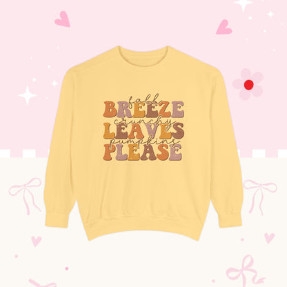 Breeze Leaves Please Sweatshirt — Cozy Autumn Graphic Pullover