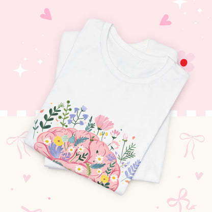 Anxiety Awareness Tee — "Your Anxiety Is a Lying B" Floral Brain Graphic