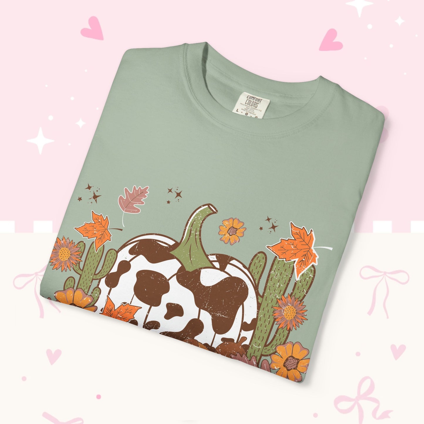 Howdy Fall T-Shirt — Cow Print Pumpkin Autumn Tee