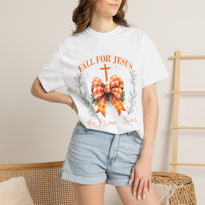 Fall for Jesus T-Shirt - "He Loves You" Christian Faith Tee