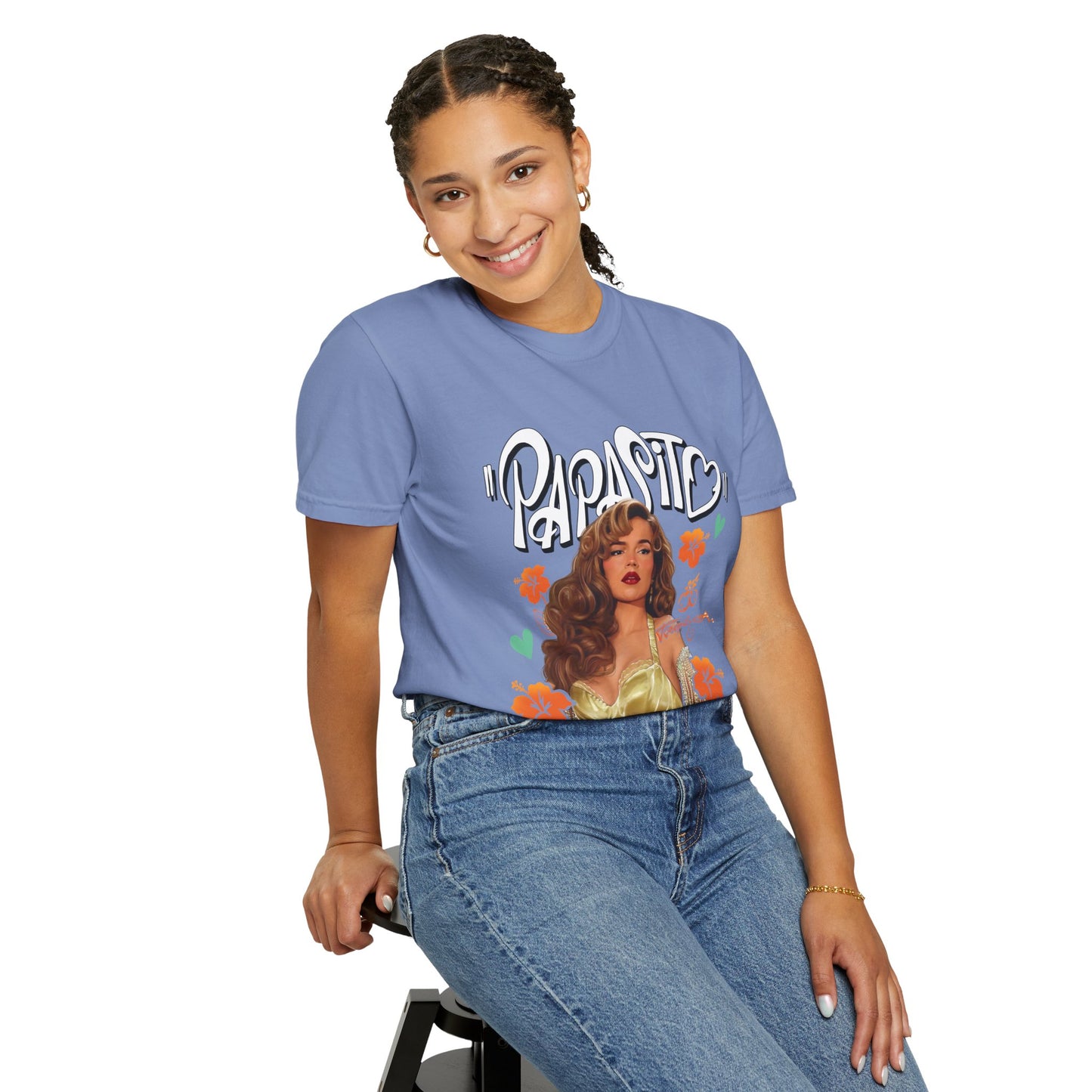 Graphic T-Shirt — "Papasito" Retro Beach Babe Tee with KG Script