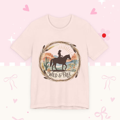 Wild & Free Cowboy T-Shirt — Western Horse Graphic Tee