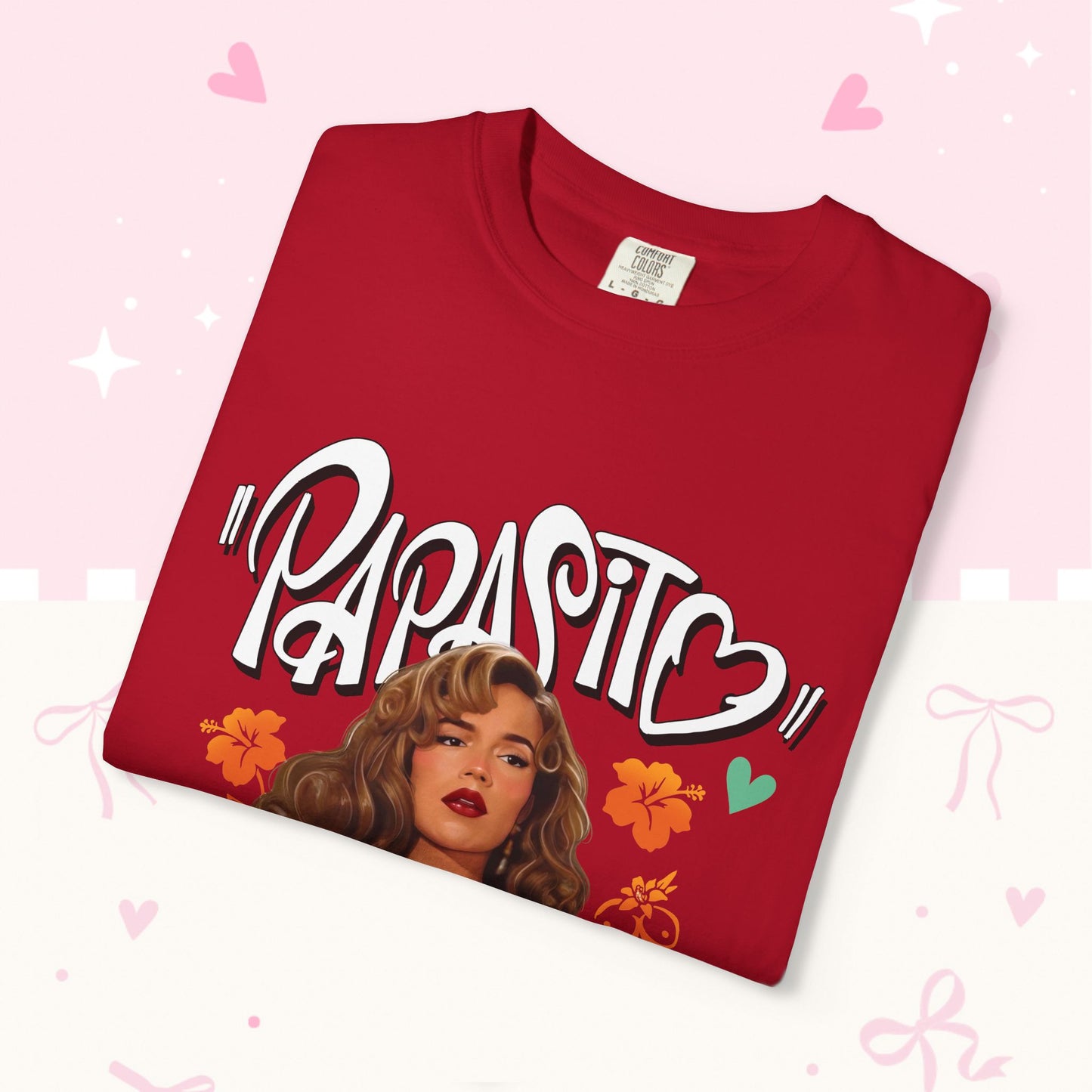 Graphic T-Shirt — "Papasito" Retro Beach Babe Tee with KG Script