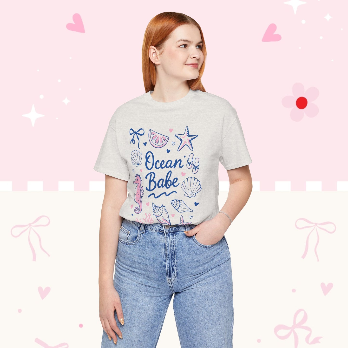Ocean Babe T-Shirt — Cute Seashell & Seahorse Graphic Tee