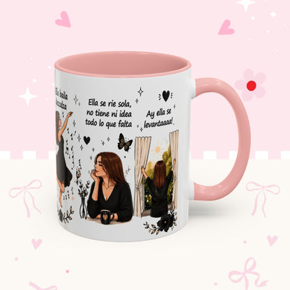 Inspirational Spanish Quote Accent Coffee Mug — 'Ella baila, descansa, se ríe sola'