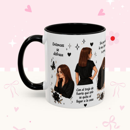 Inspirational Spanish Quote Accent Coffee Mug — 'Ella baila, descansa, se ríe sola'