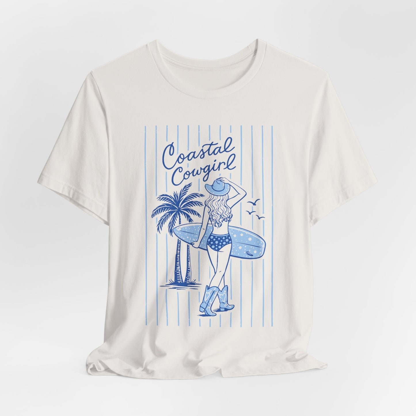 Coastal Cowgirl Graphic Tee – Retro Surf Girl Shirt