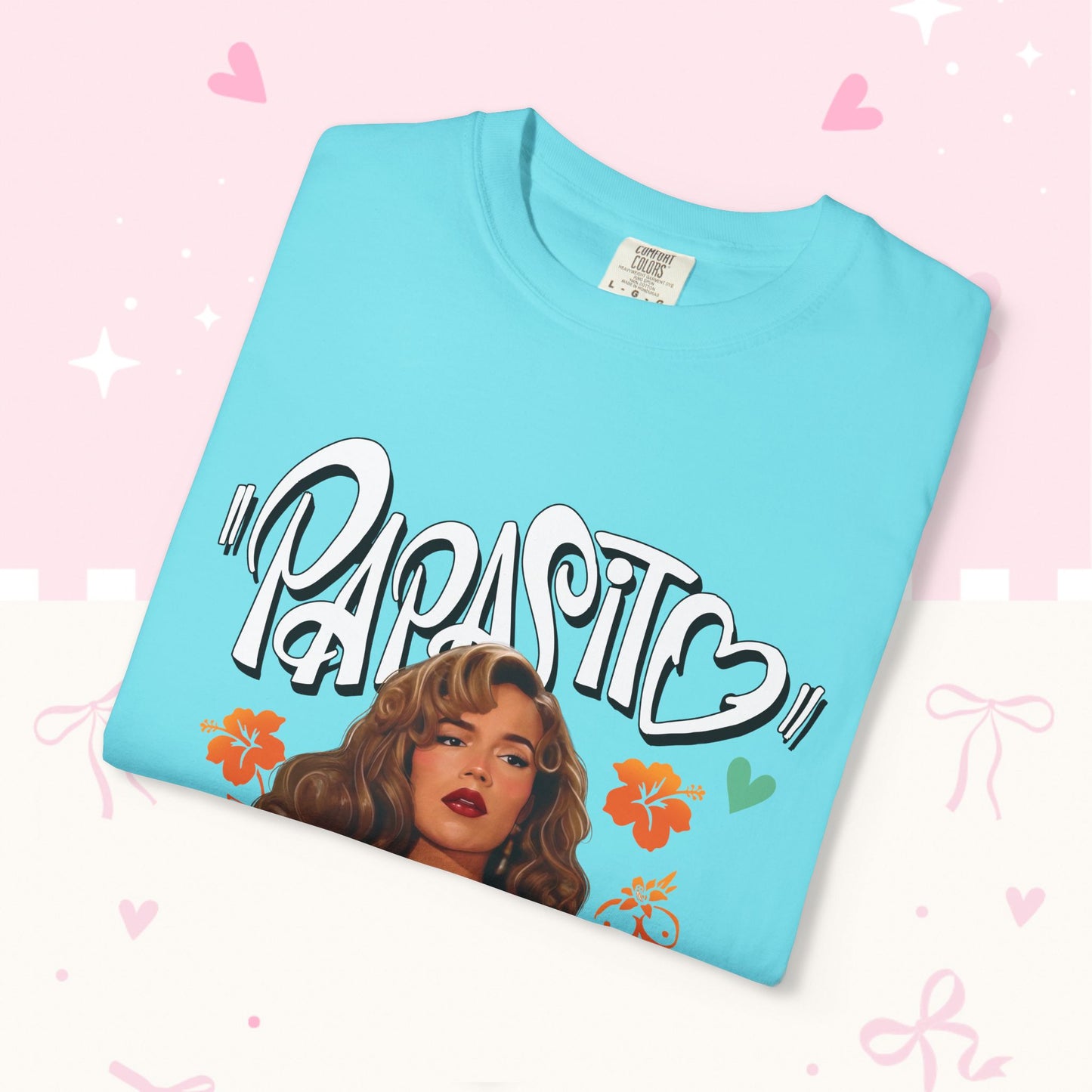 Graphic T-Shirt — "Papasito" Retro Beach Babe Tee with KG Script