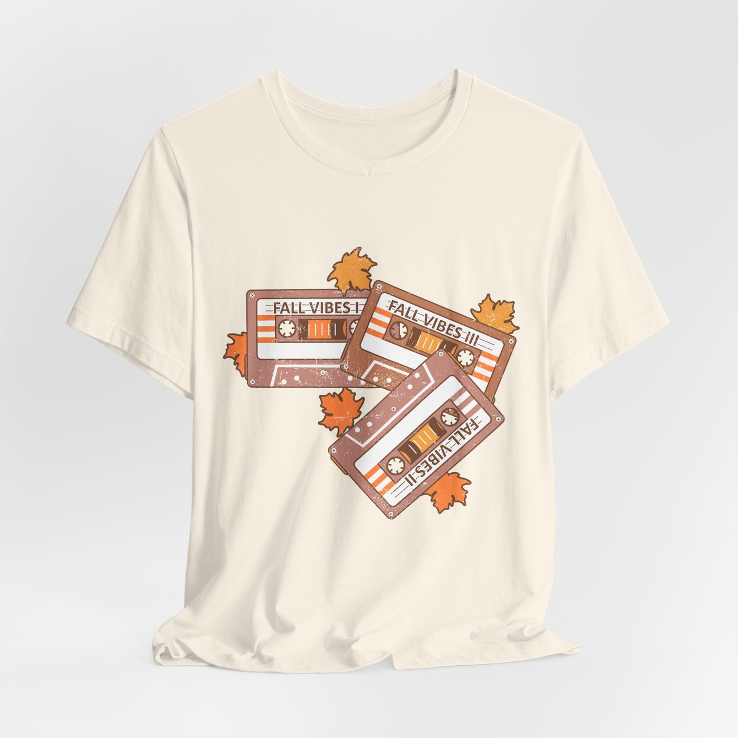 Fall Vibes Cassette Tee — Retro Autumn Leaves T‑Shirt