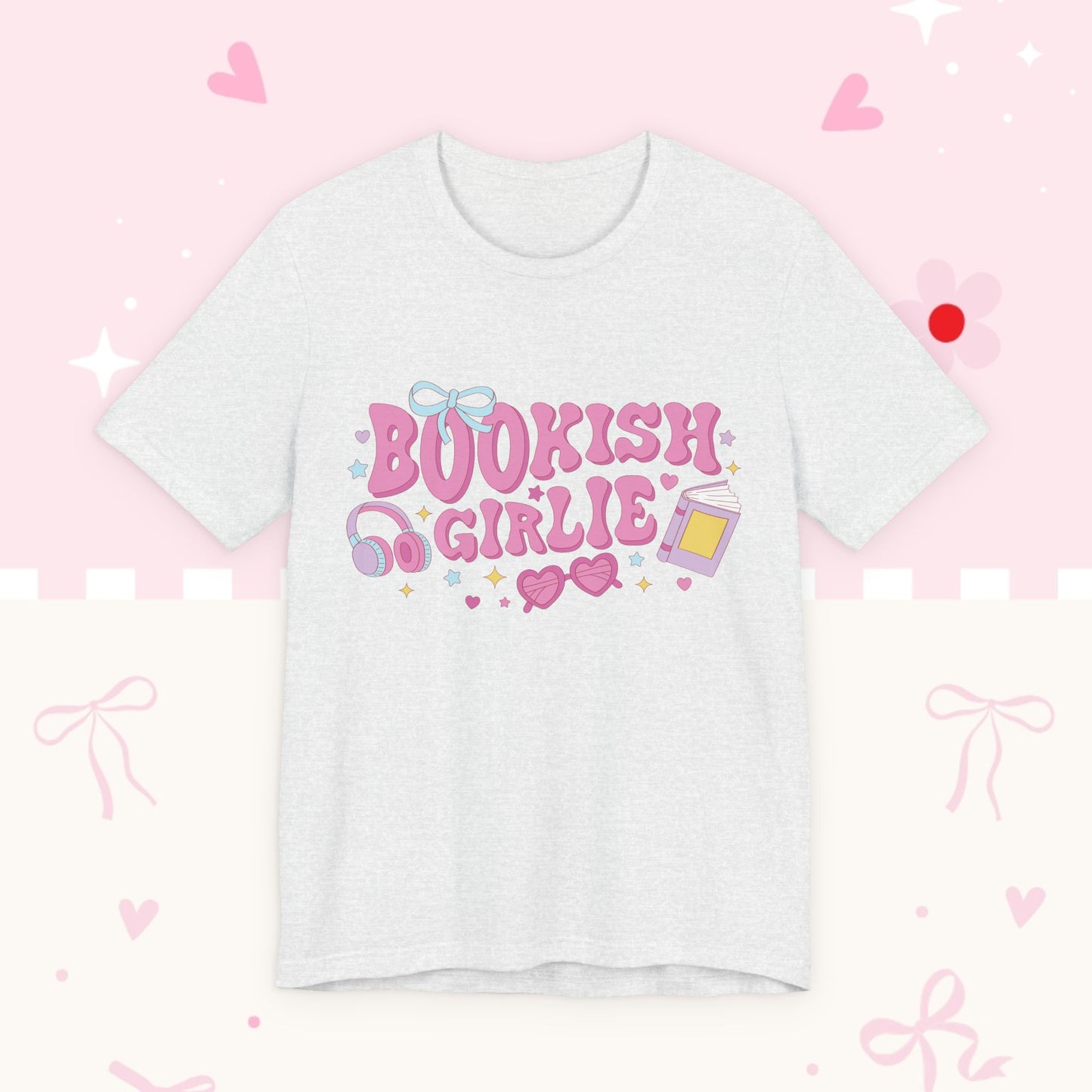 Bookish Girlie Tee — Cute Pink Reading T‑Shirt for Book Lovers