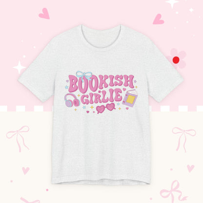 Bookish Girlie Tee — Cute Pink Reading T‑Shirt for Book Lovers