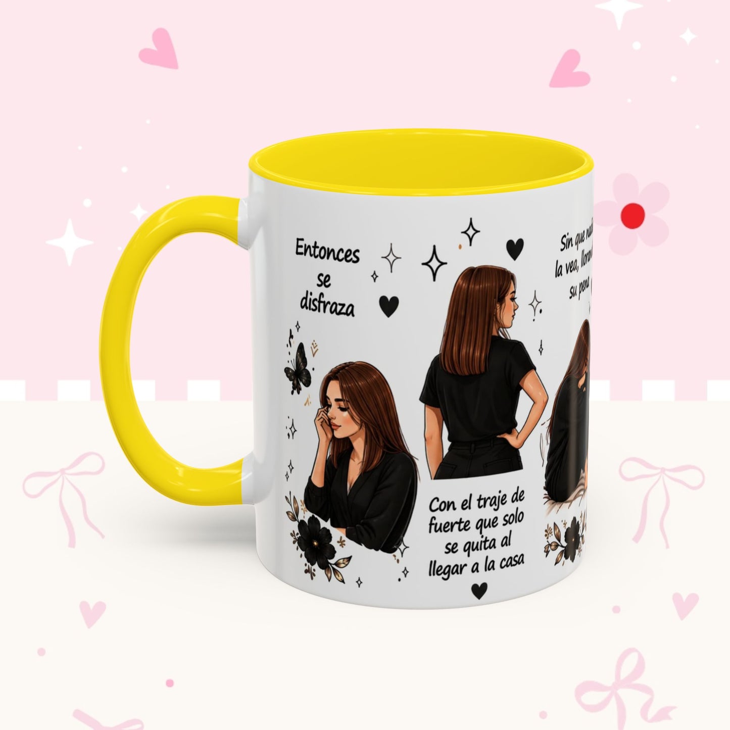 Inspirational Spanish Quote Accent Coffee Mug — 'Ella baila, descansa, se ríe sola'
