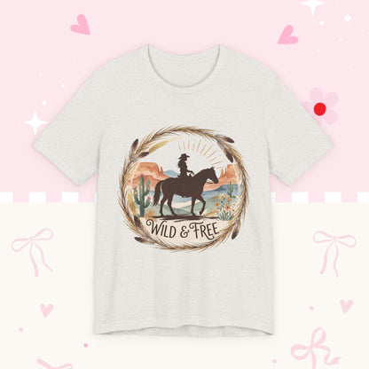 Wild & Free Cowboy T-Shirt — Western Horse Graphic Tee