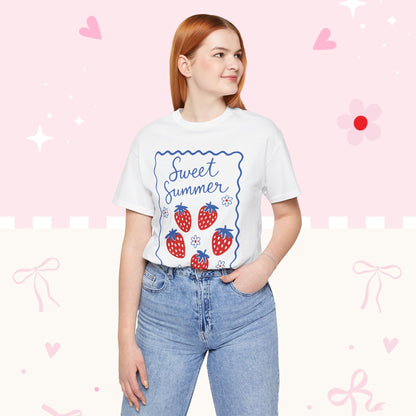 Sweet Summer Strawberry Tee — Cute Fruit Graphic Shirt