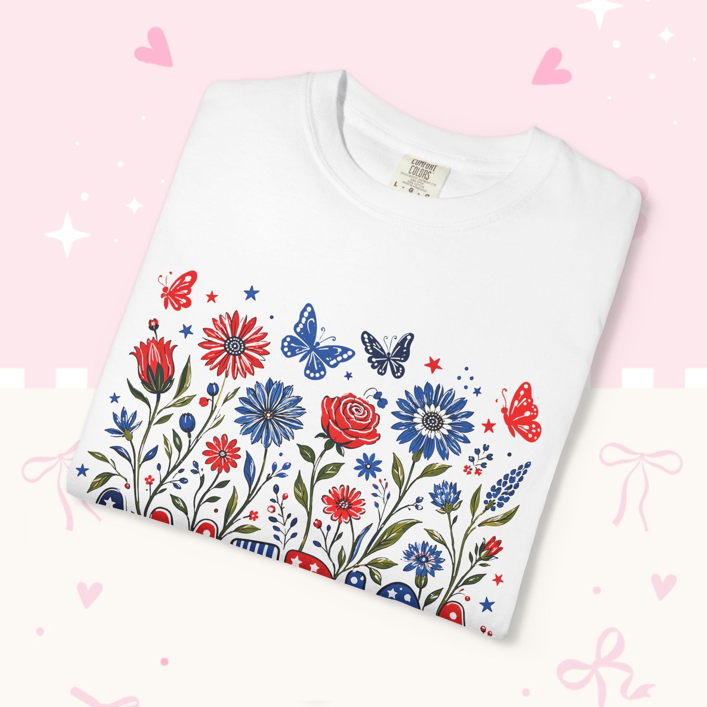 America 250th Birthday T-Shirt — July 4, 1776–2026 Patriotic Floral Tee
