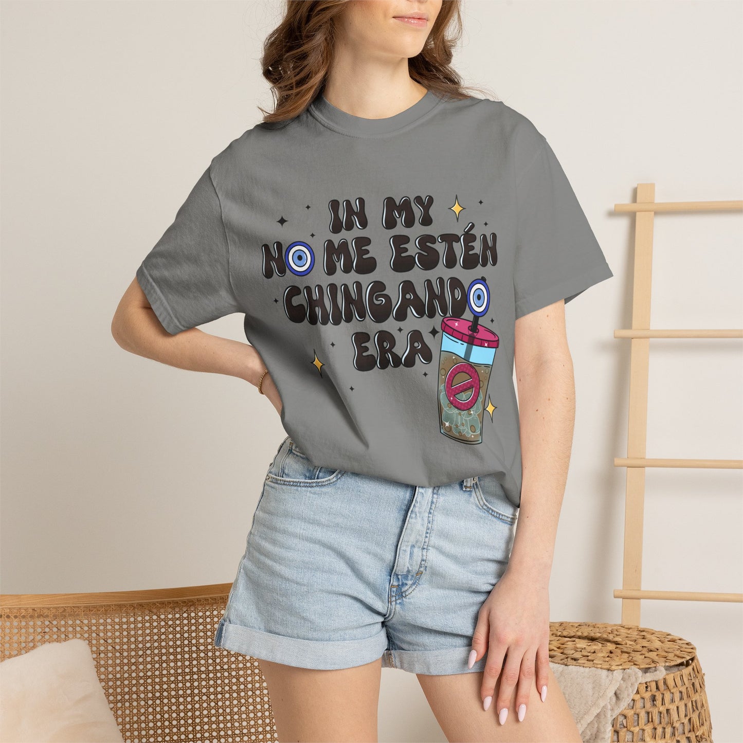 Graphic Tee — "En mi no me estén chingando era" Spanish Sassy T-Shirt with Bubble Tea Graphic