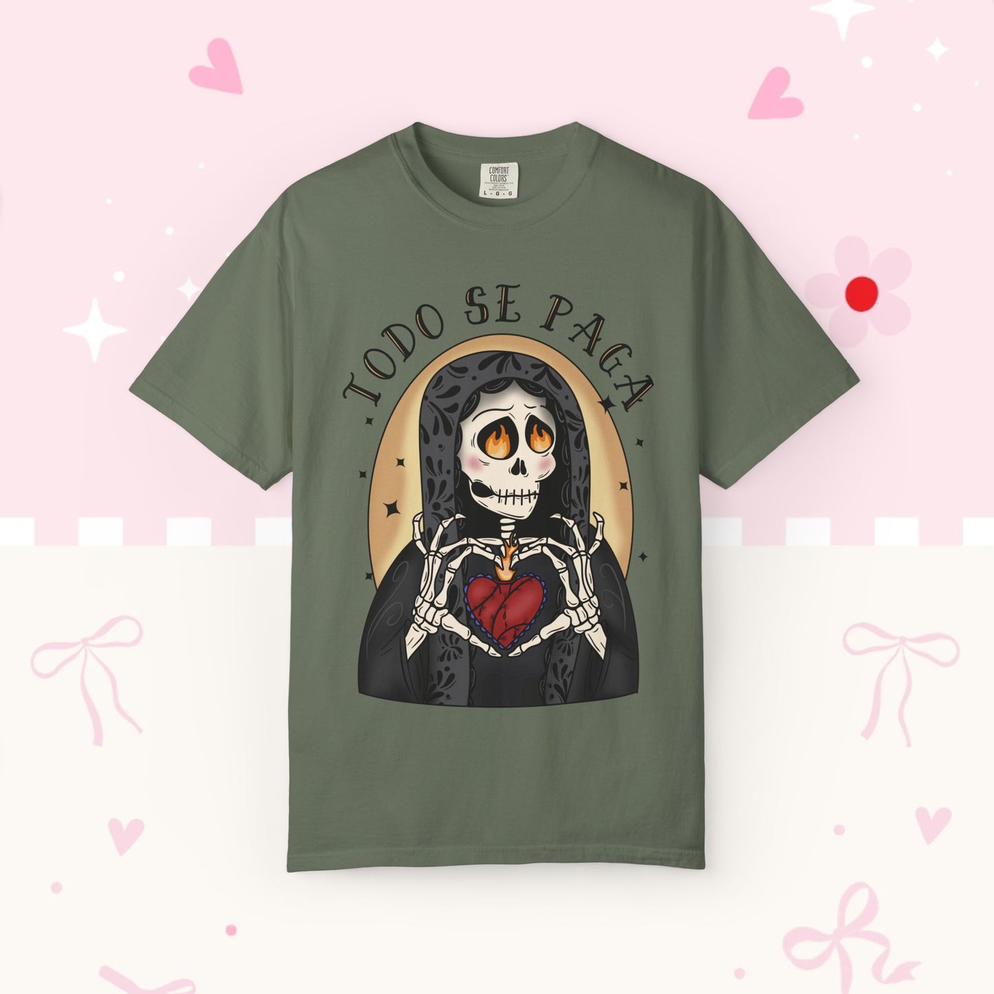 T-Shirt — Día de los Muertos Skeleton Heart Graphic (Todo Se Paga)