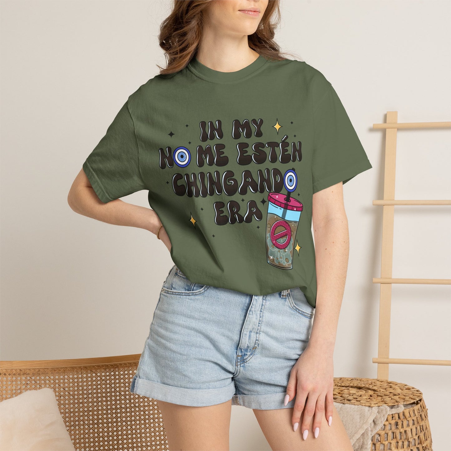 Graphic Tee — "En mi no me estén chingando era" Spanish Sassy T-Shirt with Bubble Tea Graphic