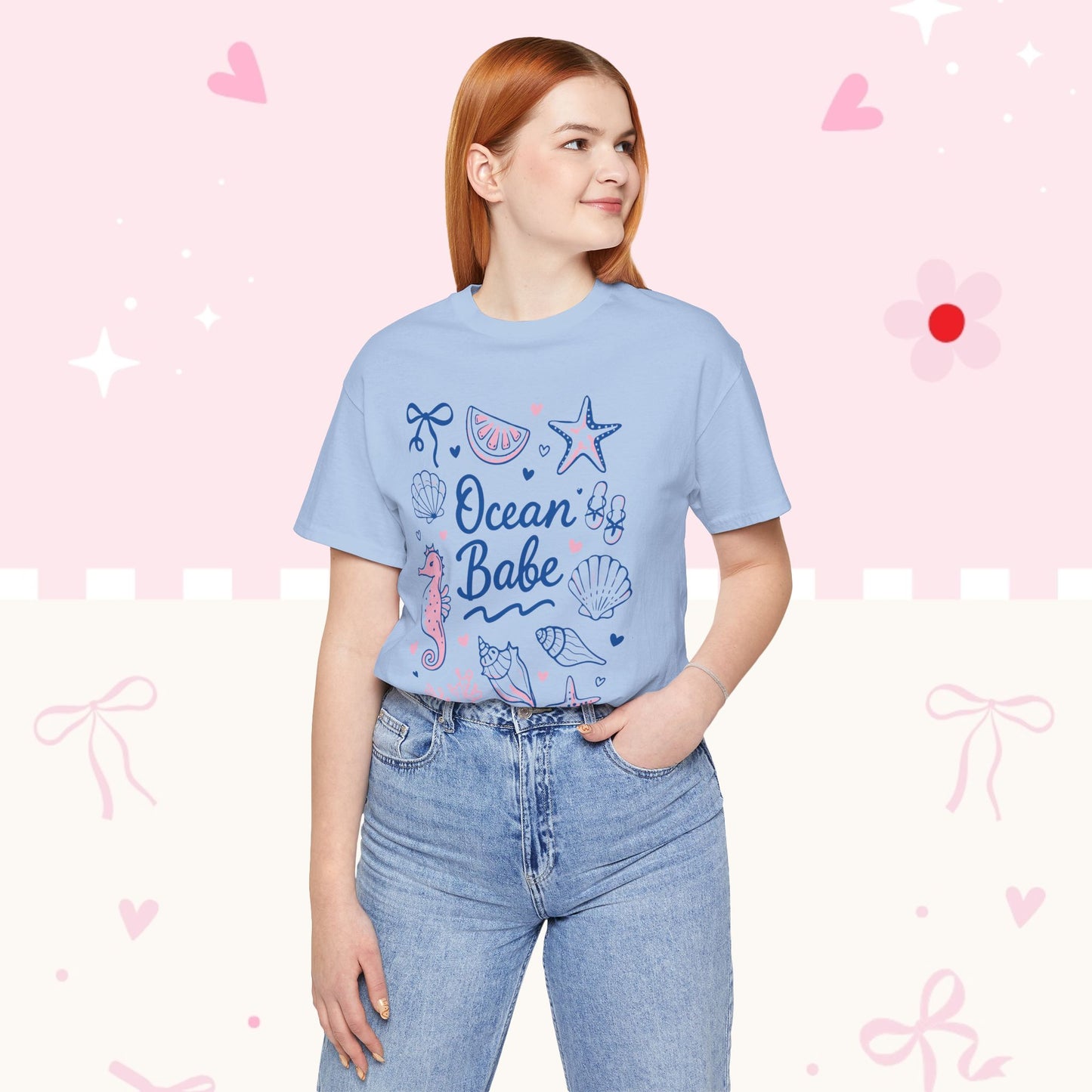 Ocean Babe T-Shirt — Cute Seashell & Seahorse Graphic Tee