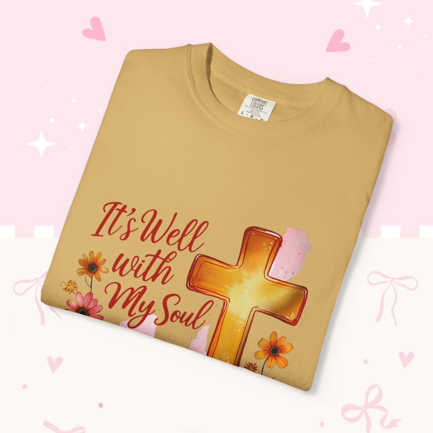 It's Well With My Soul T-Shirt — Christian Fall Pumpkin Cross Tee