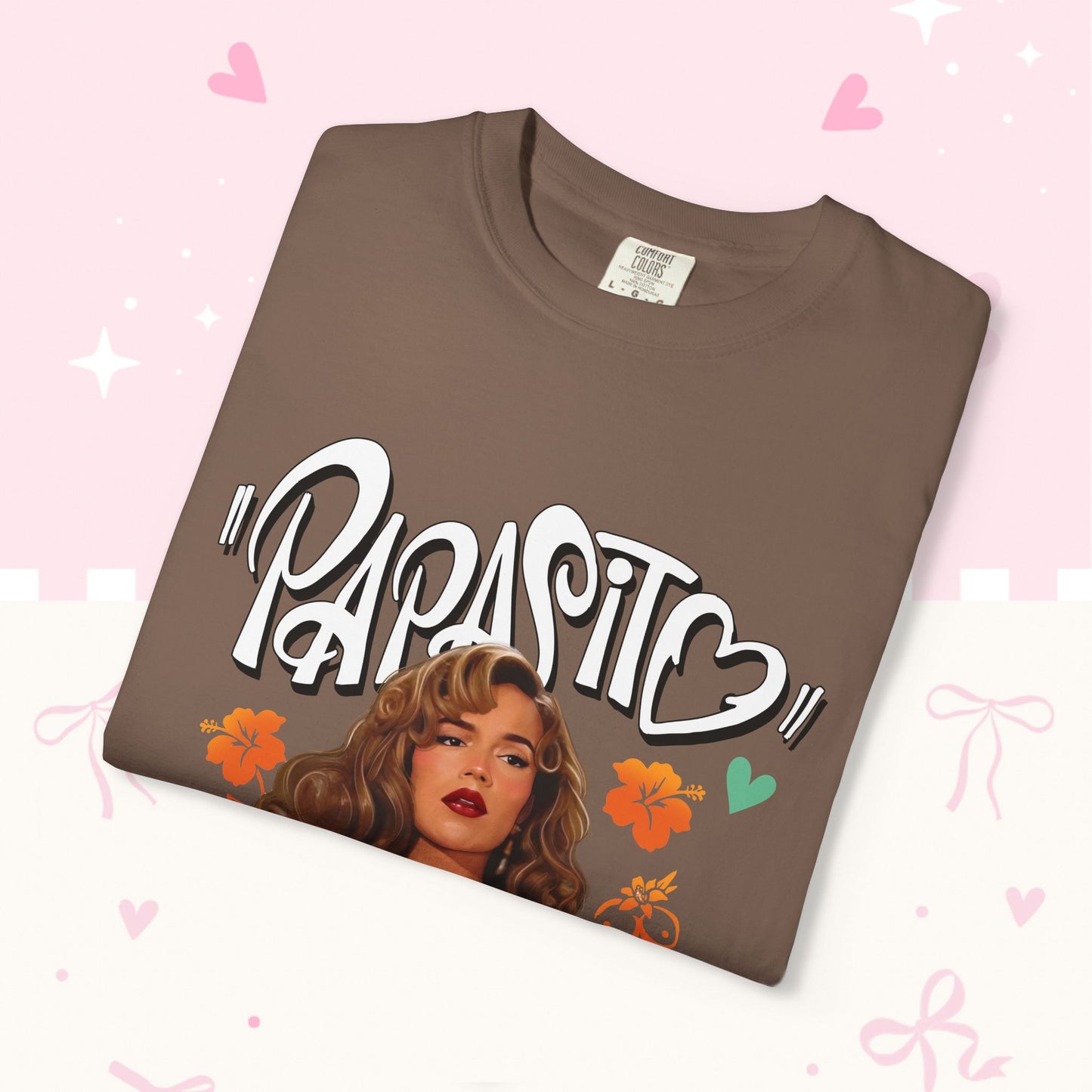 Graphic T-Shirt — "Papasito" Retro Beach Babe Tee with KG Script